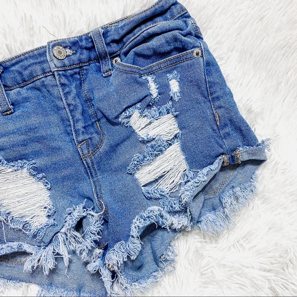 MOSSIMO • Distressed Denim Blue Jean Shorts